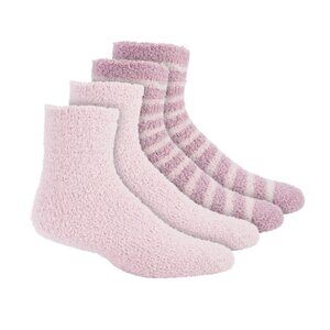 NWT Charter Club Women's 2-Pk. Fuzzy Butter Socks, Pink Wink/Pe
